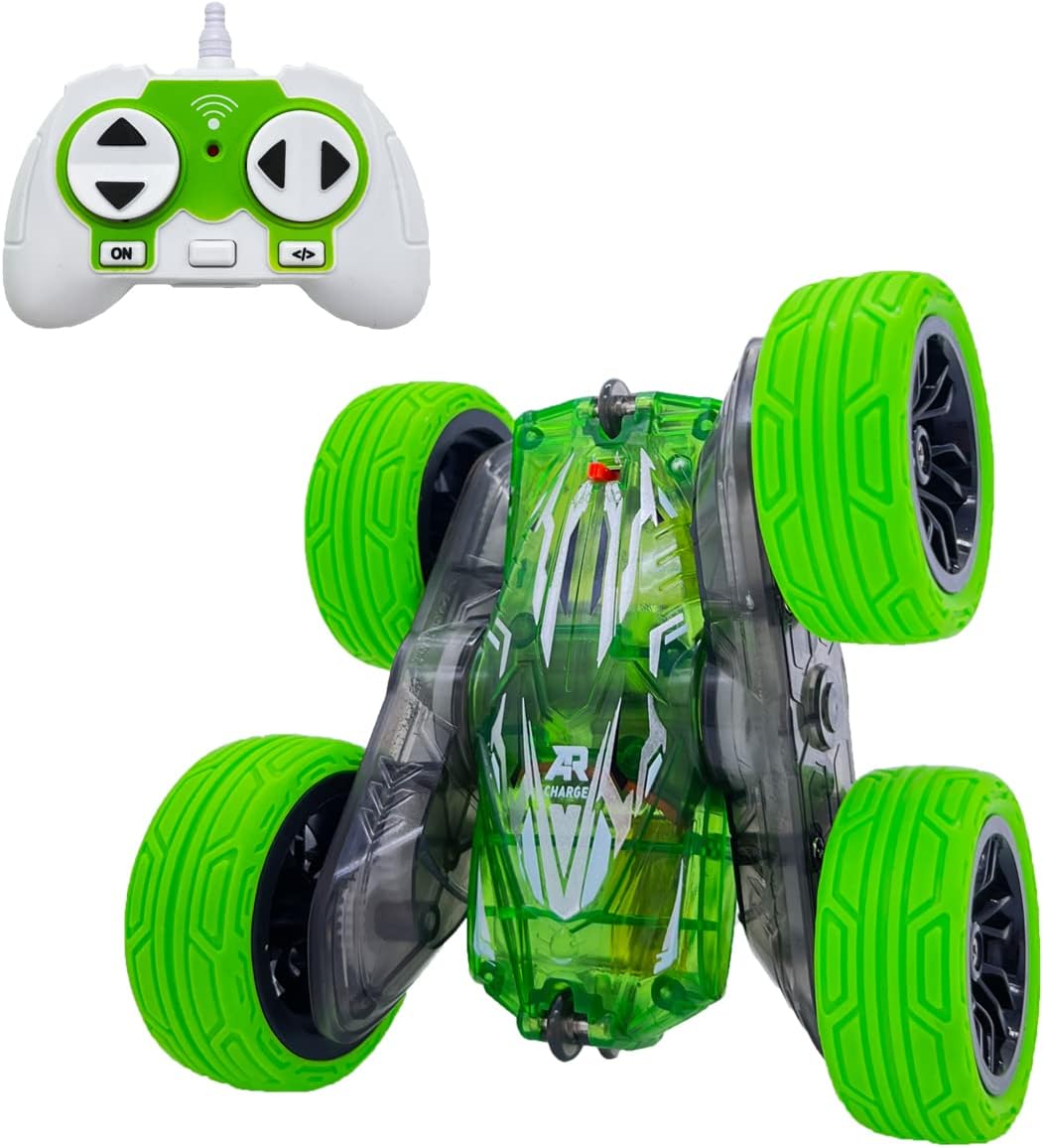 RC Stunt Car Remote Control Cars Toy with Lights Double-Sided Driving 360-Degree Flips Rotating Cars Toys, Blue