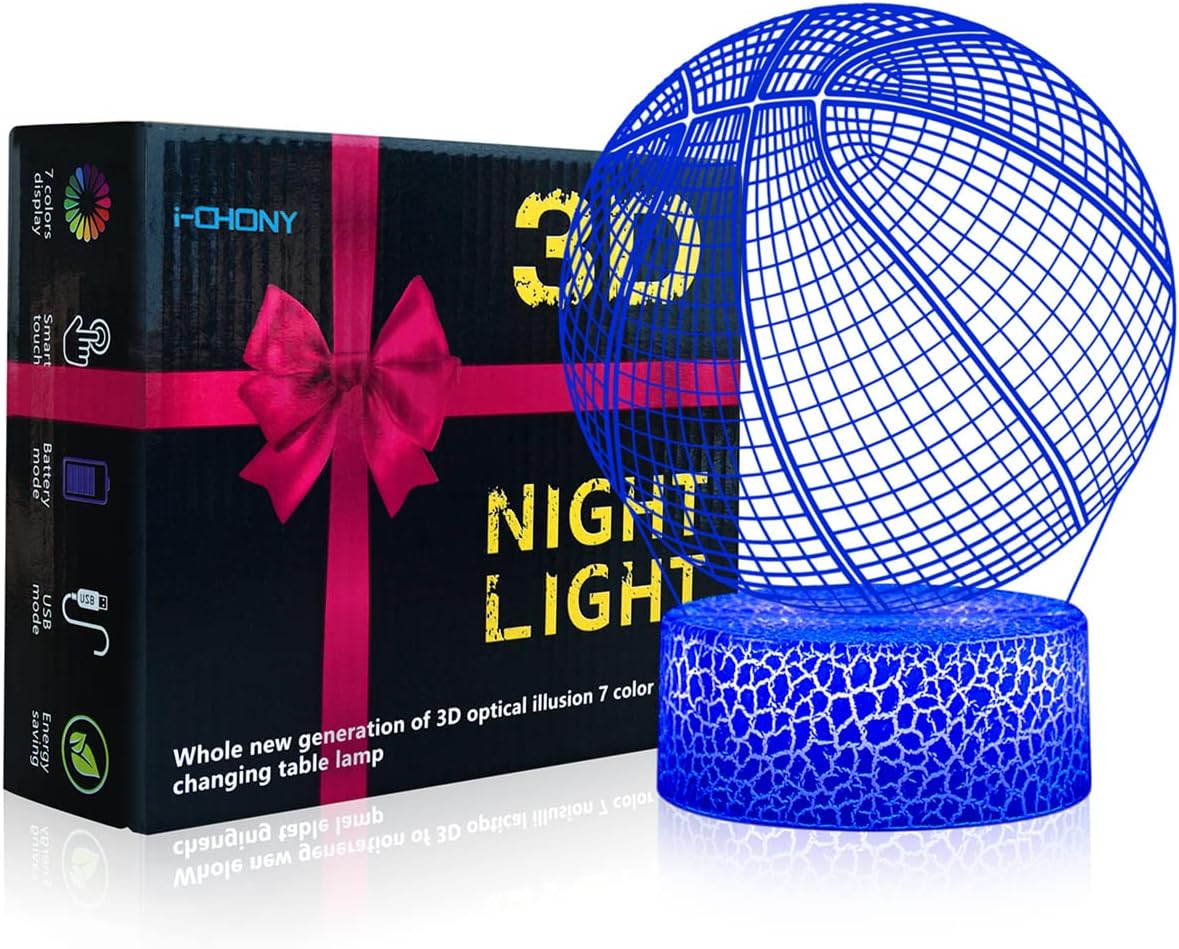 Basketball 3D Illusion Night Light Lamp