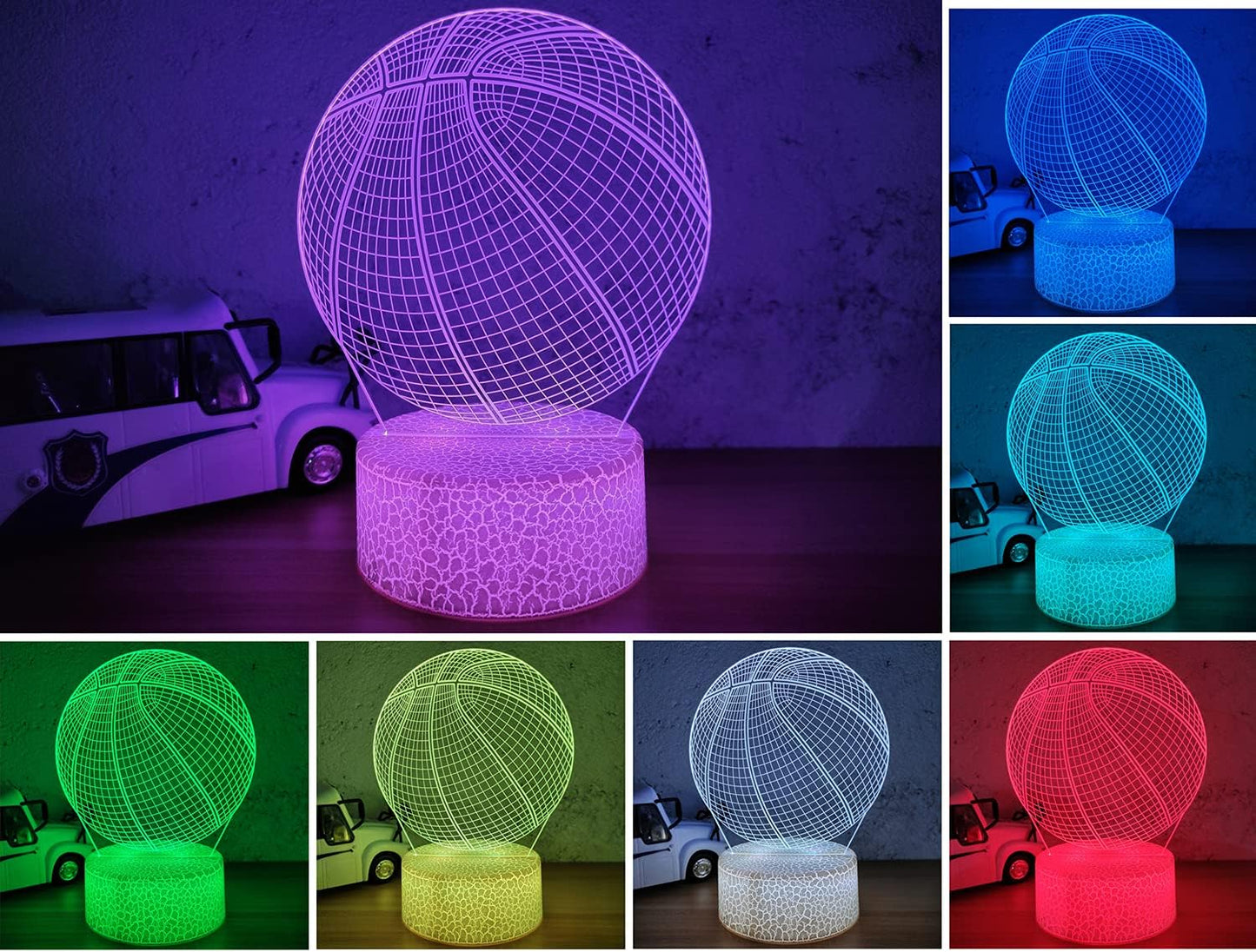 Basketball 3D Illusion Night Light Lamp