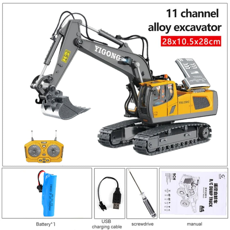  2.4G Remote Control Excavator Dump Truck And Bulldozer Engineering Vehicle Christmas Birthday Gifts