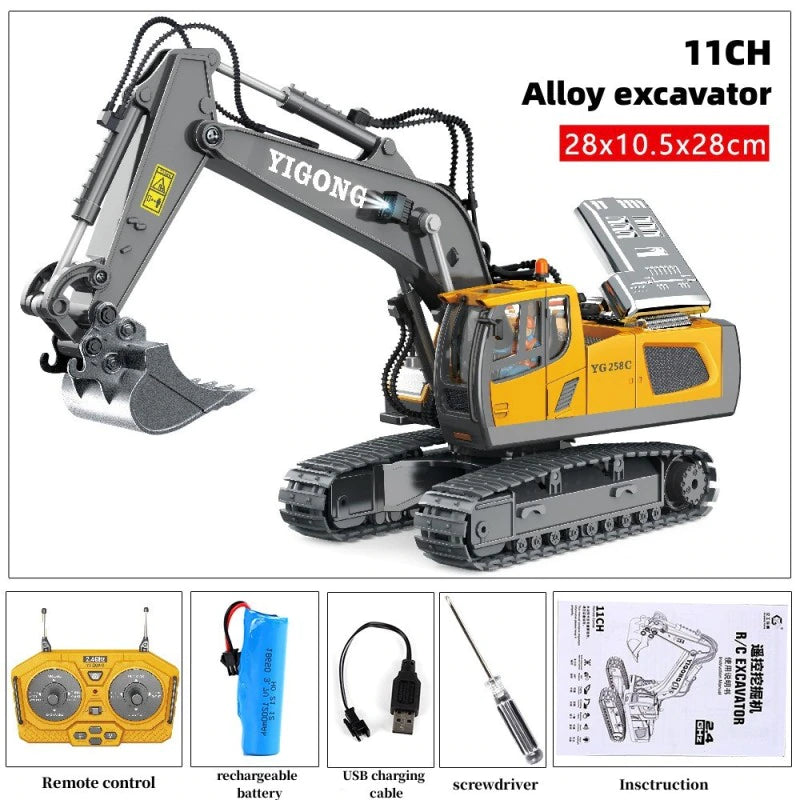  2.4G Remote Control Excavator Dump Truck And Bulldozer Engineering Vehicle Christmas Birthday Gifts